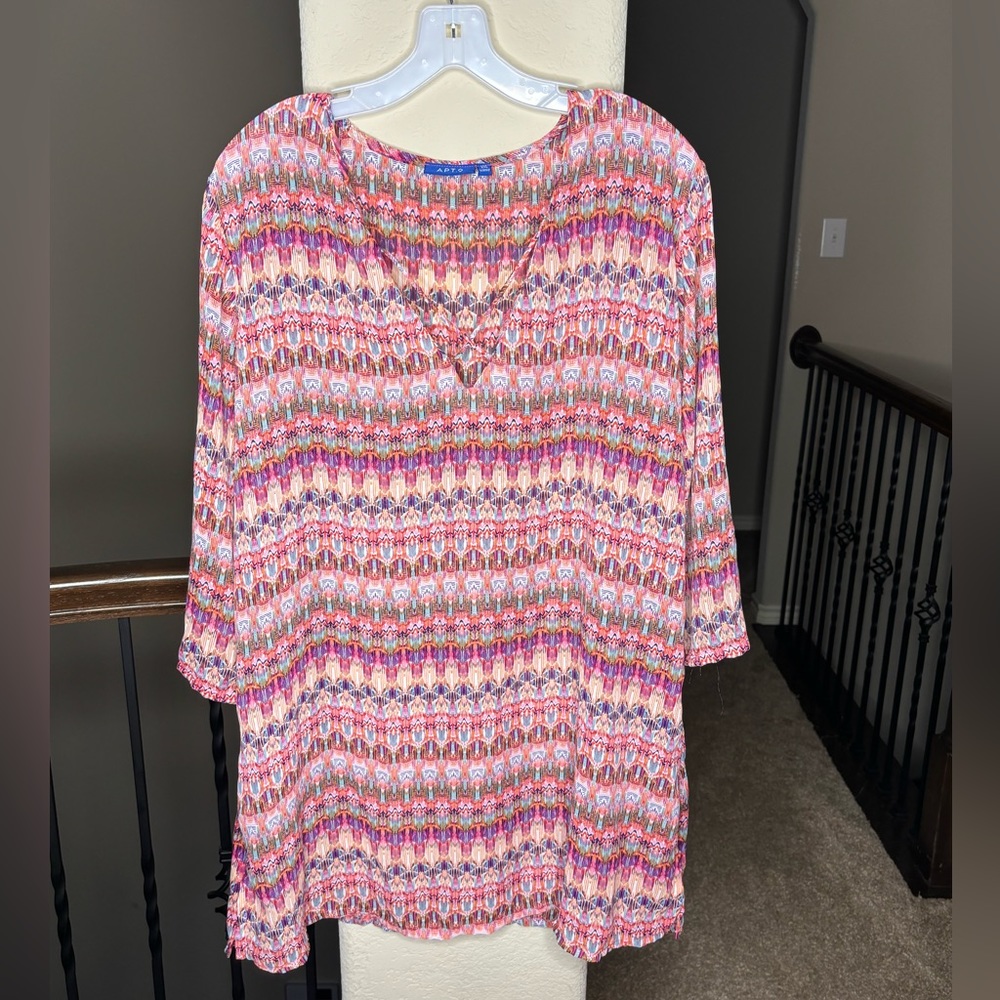 Apt 9 Colorful Abstract Print Tunic Size Xxl - image 1